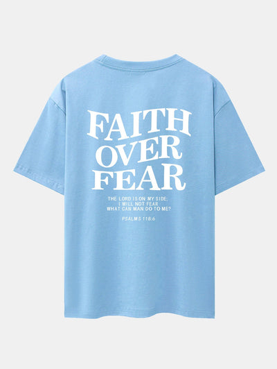 Norberto® | Faith Over Fear Print Drop Shoulder Oversize T-Shirt