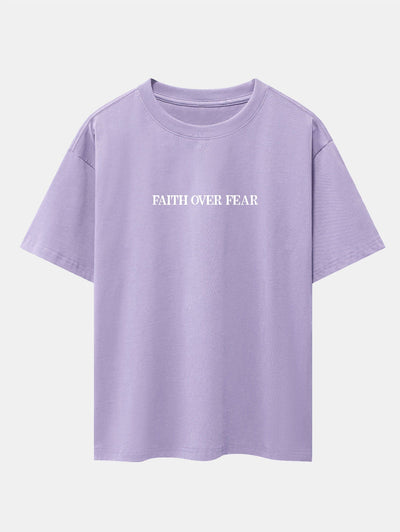 Norberto® | Faith Over Fear Print Drop Shoulder Oversize T-Shirt