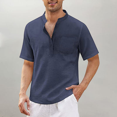 Justinian® | Plain Men'S Shirt With Stand-Up Collar