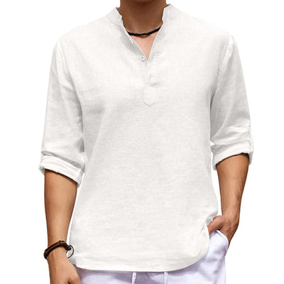 Jourdain® | Casual Solid Color Long-Sleeved Shirt With Stand-Up Collar