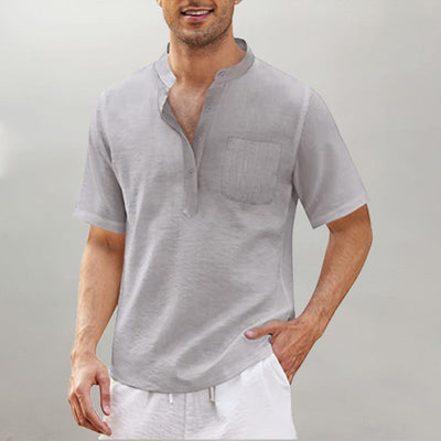 Justinian® | Plain Men'S Shirt With Stand-Up Collar