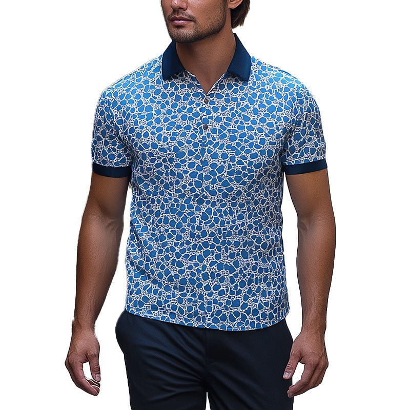 Lloyd | Men'S Summer Fashion Printed Blended Short Sleeve Polo Shirt