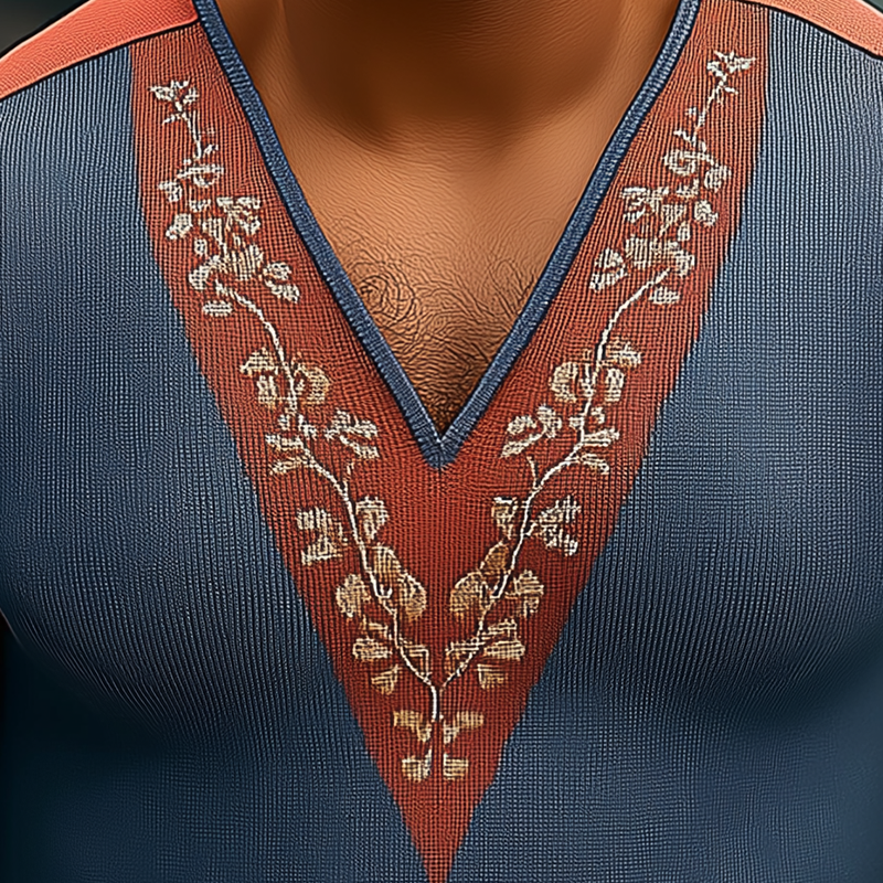 Fabian | Men'S Summer Fashion Knitted Jacquard Contrast Color Tank Top