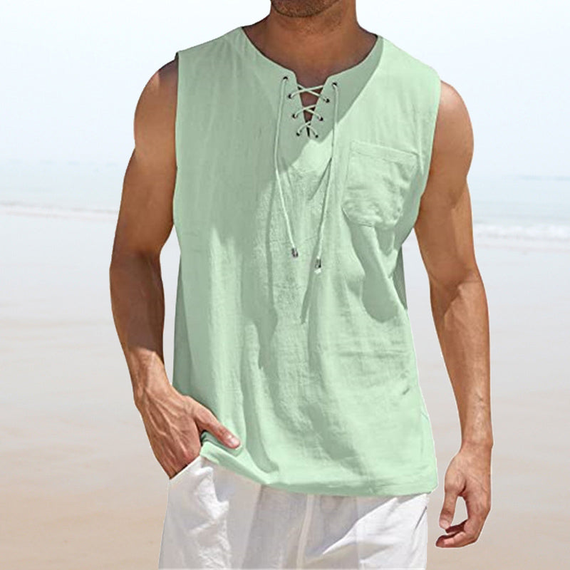 Junius® | Men'S Solid Color Drawstring Vest