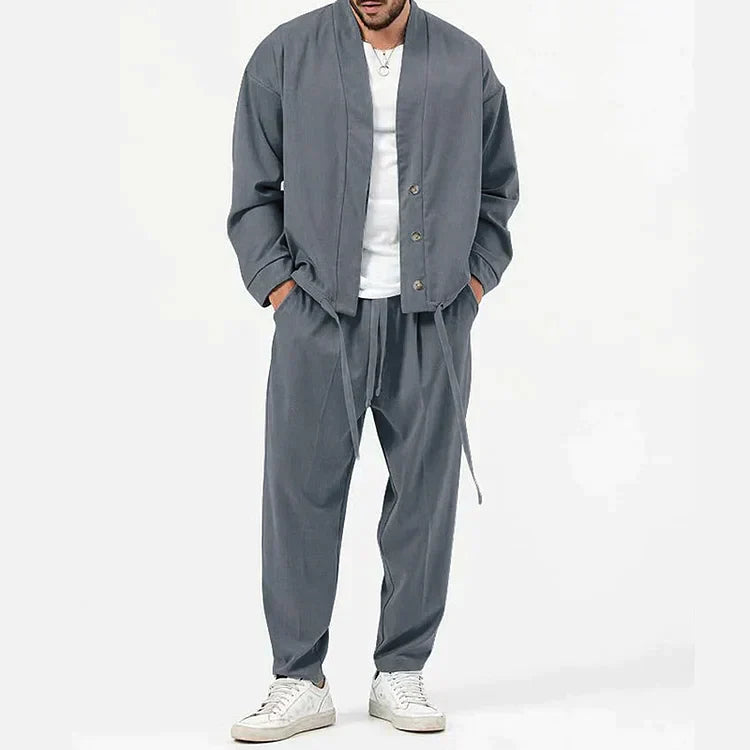 Indigo® | 2 Piece Set Of Button Down Blazer And Drawstring Trousers
