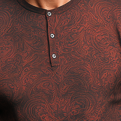 Daryl | Men'S Summer Fashion Personalized Printed Polyester Blended Short Sleeve Henley Shirt