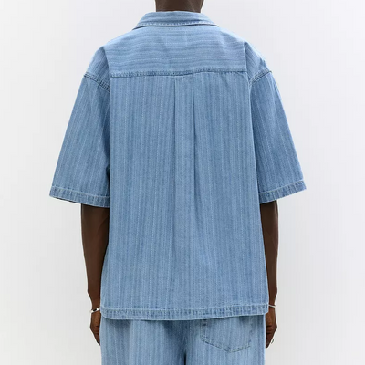 Jonathan | Men'S Summer Fashion Denim Jacquard Short Sleeve Shirt