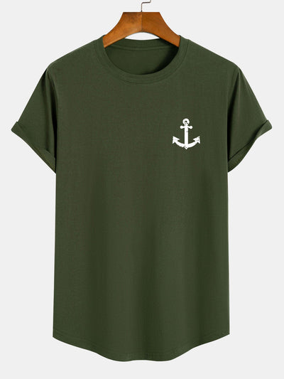 René® | Print Cotton Arc Hem T-Shirt