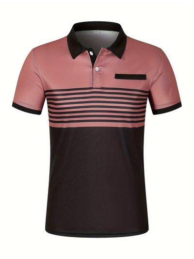 Lucie® | Casual Short Sleeve Stripe Polo Shirt For Men