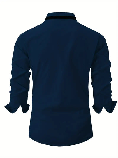 David® | Color Block Long Sleeve Shirt For Men