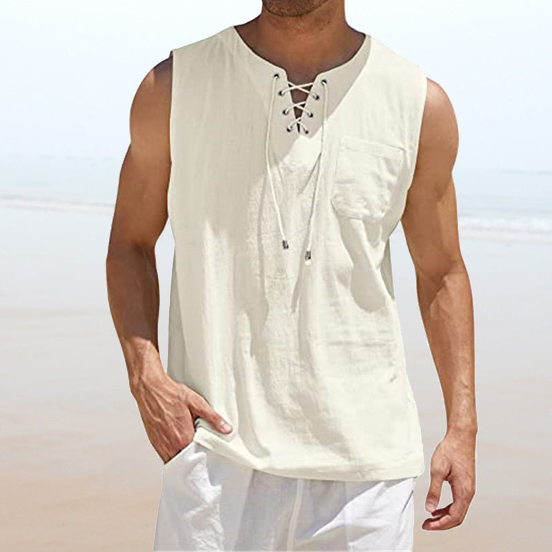 Junius® | Men'S Solid Color Drawstring Vest