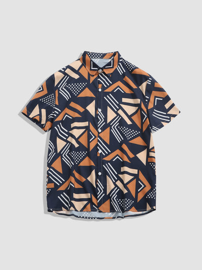 Aodh® | Geometric Print Shirt