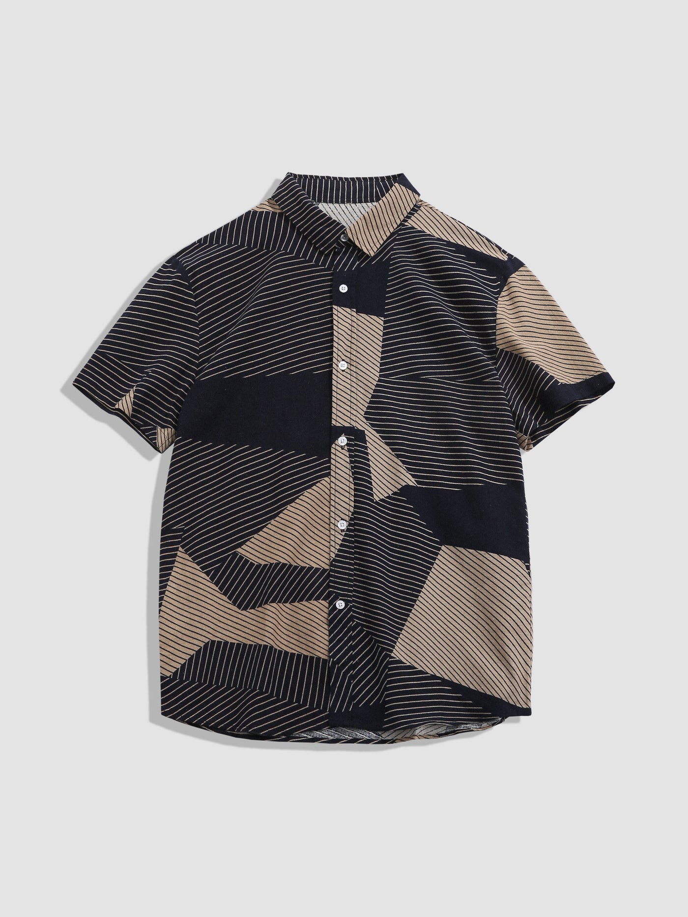 Arvonio® | Line Geometry Print Shirt