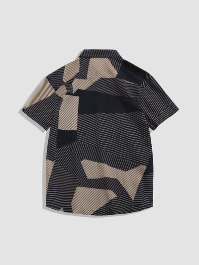 Arvonio® | Line Geometry Print Shirt