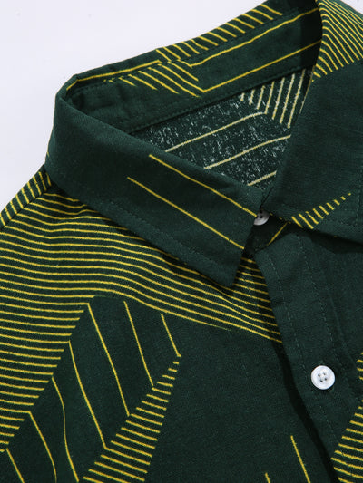 Ansil® | Line Geometry Print Button Up Shirt