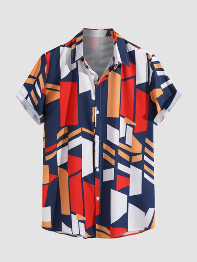 Albano® | Geometry Print Button Up Shirt
