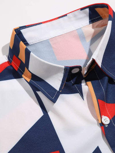 Albano® | Geometry Print Button Up Shirt