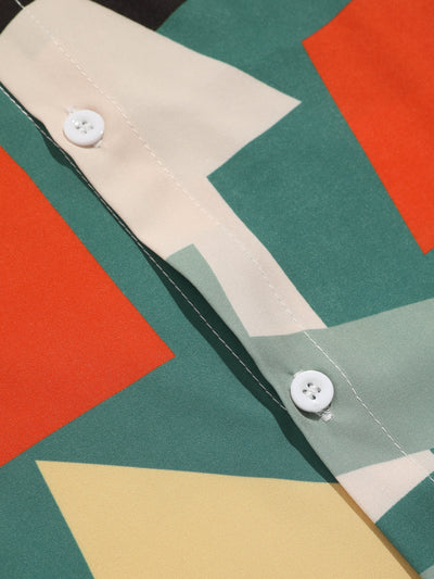 Arvad® | Geometric Color Block Print Button Up Shirt