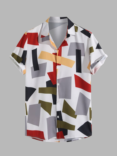 Arvad® | Geometric Color Block Print Button Up Shirt