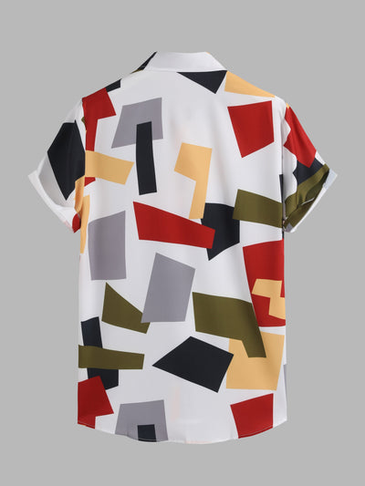 Arvad® | Geometric Color Block Print Button Up Shirt