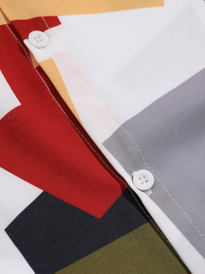 Arvad® | Geometric Color Block Print Button Up Shirt