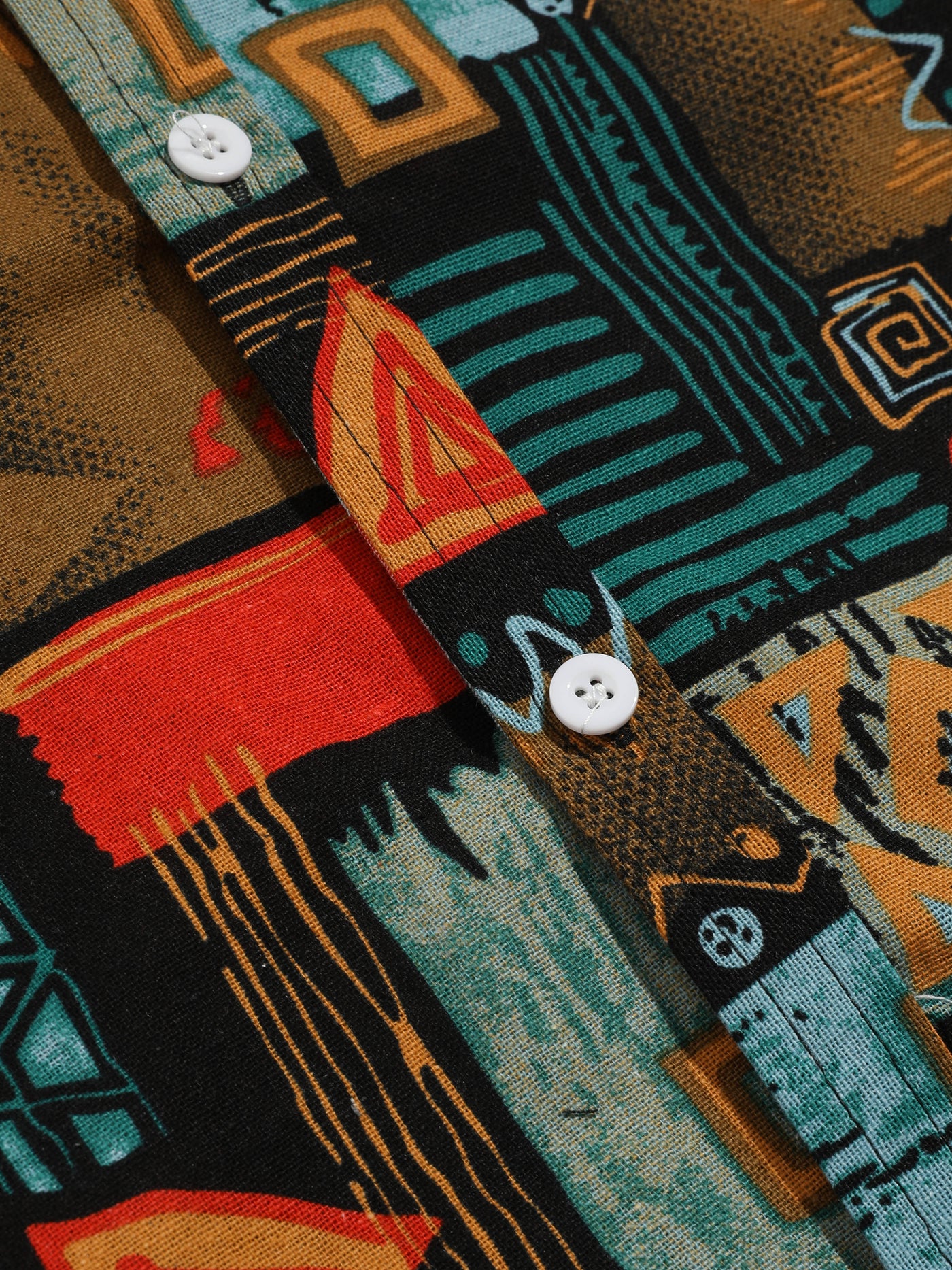 Ailbe® | Tribal Geometry Print Button Up Shirt