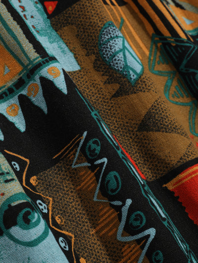 Ailbe® | Tribal Geometry Print Button Up Shirt