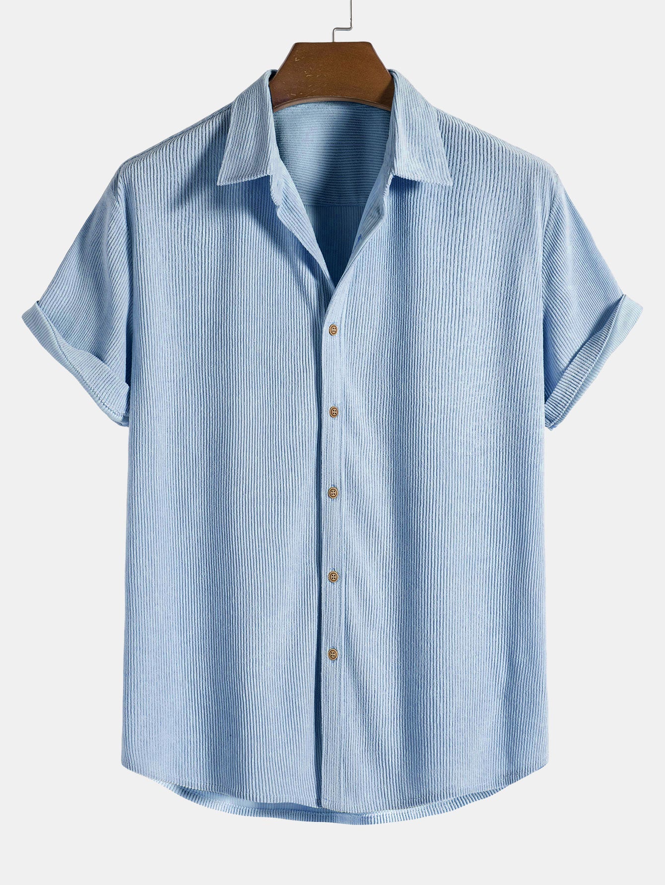 Kenneth® | Corduroy Button Up Short Sleeved Shirt
