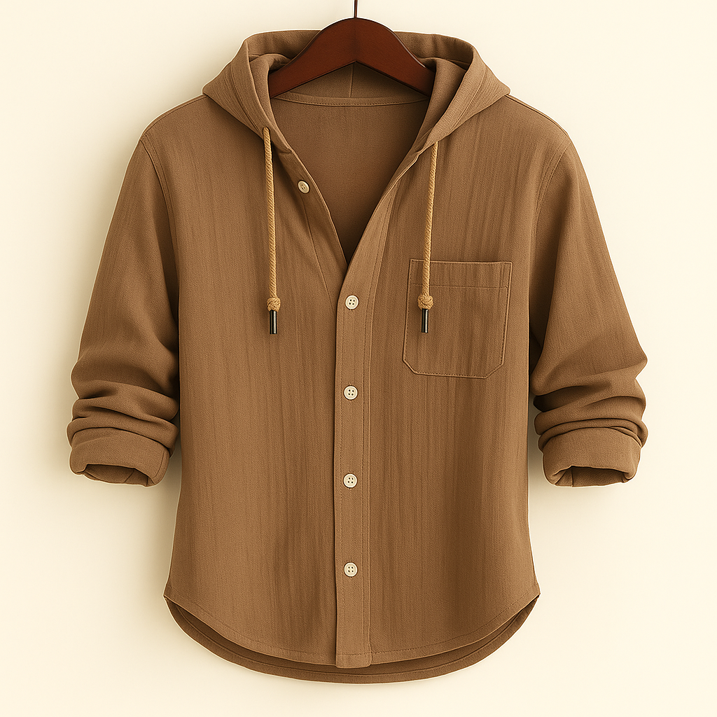 Roberto | LUXURY SOFT COTTON SHIRT WITH HOOD