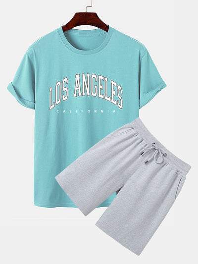 Pedro® | Los Angeles Print T-Shirt & Mid Length Shorts