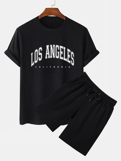 Pedro® | Los Angeles Print T-Shirt & Mid Length Shorts