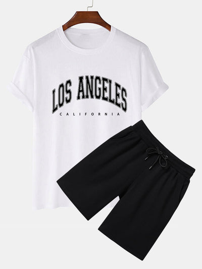 Pedro® | Los Angeles Print T-Shirt & Mid Length Shorts