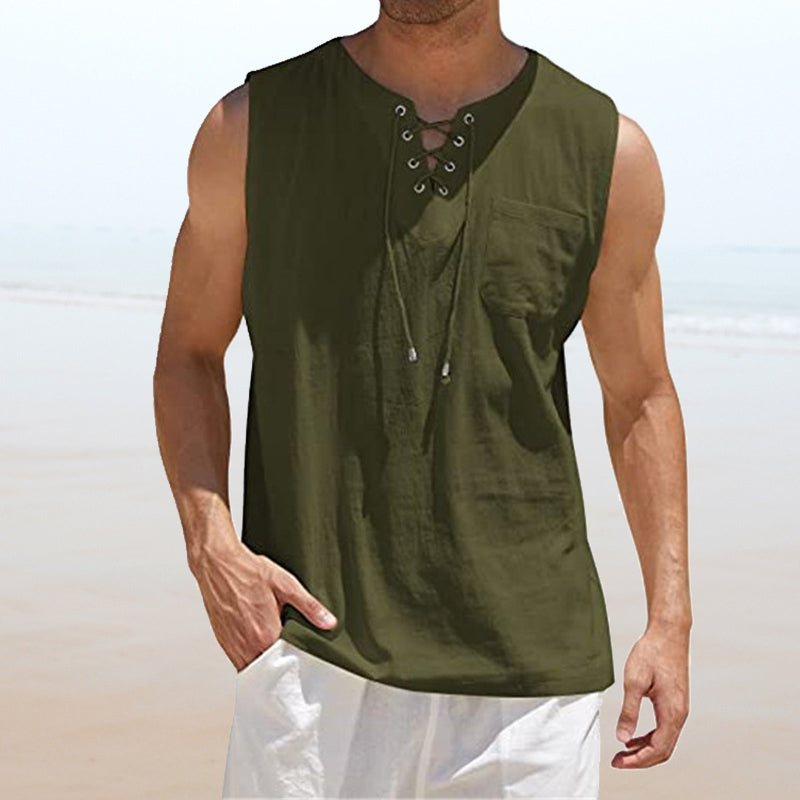 Junius® | Men'S Solid Color Drawstring Vest