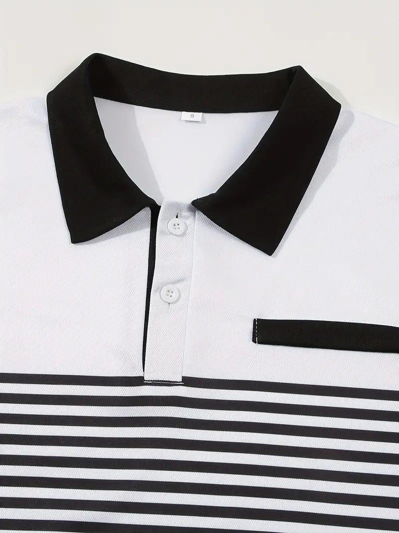 Dale® | Striped Casual Color Block Short Sleeve Shirt