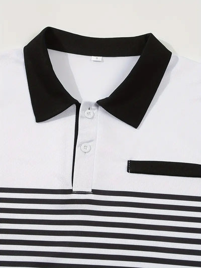 Dale® | Striped Casual Color Block Short Sleeve Shirt