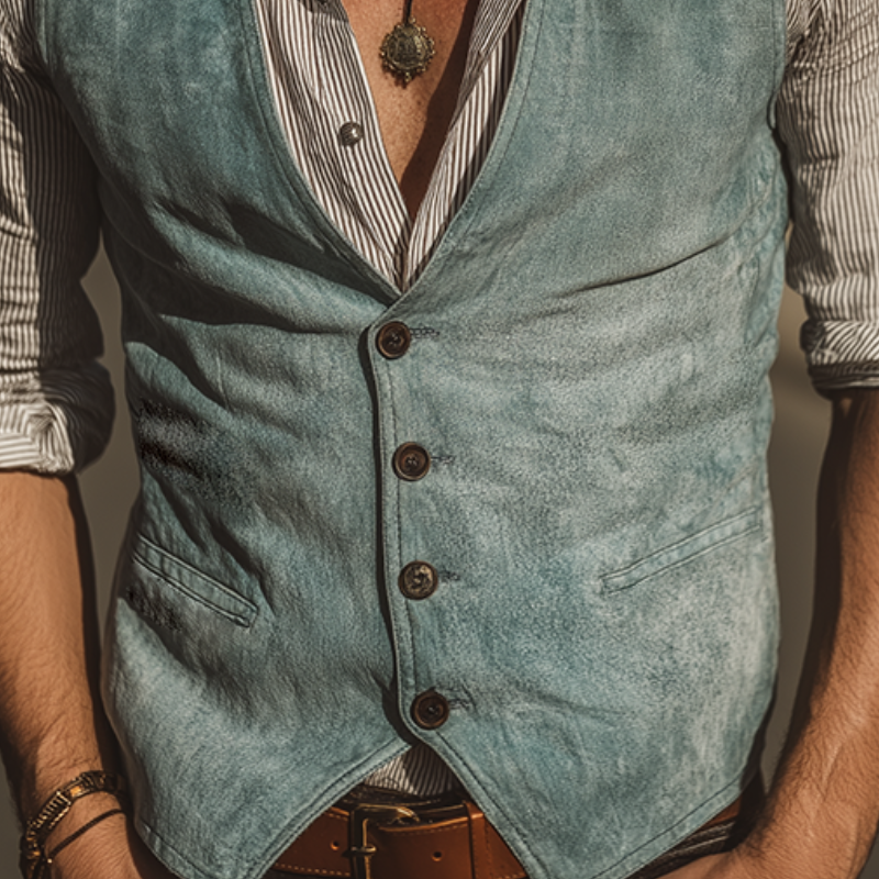 Corey | Men'S Retro Casual High Quality Washed Denim Vest