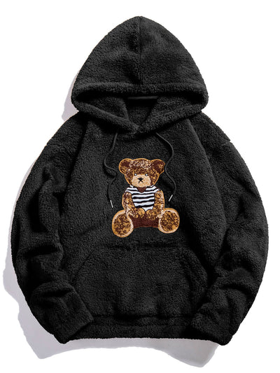 Christian | Bear Embroidered Patch Teddy Hoodie