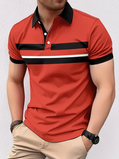 Loy® | Regular-Fit, Color-Blocked Golf Shirt For Spring