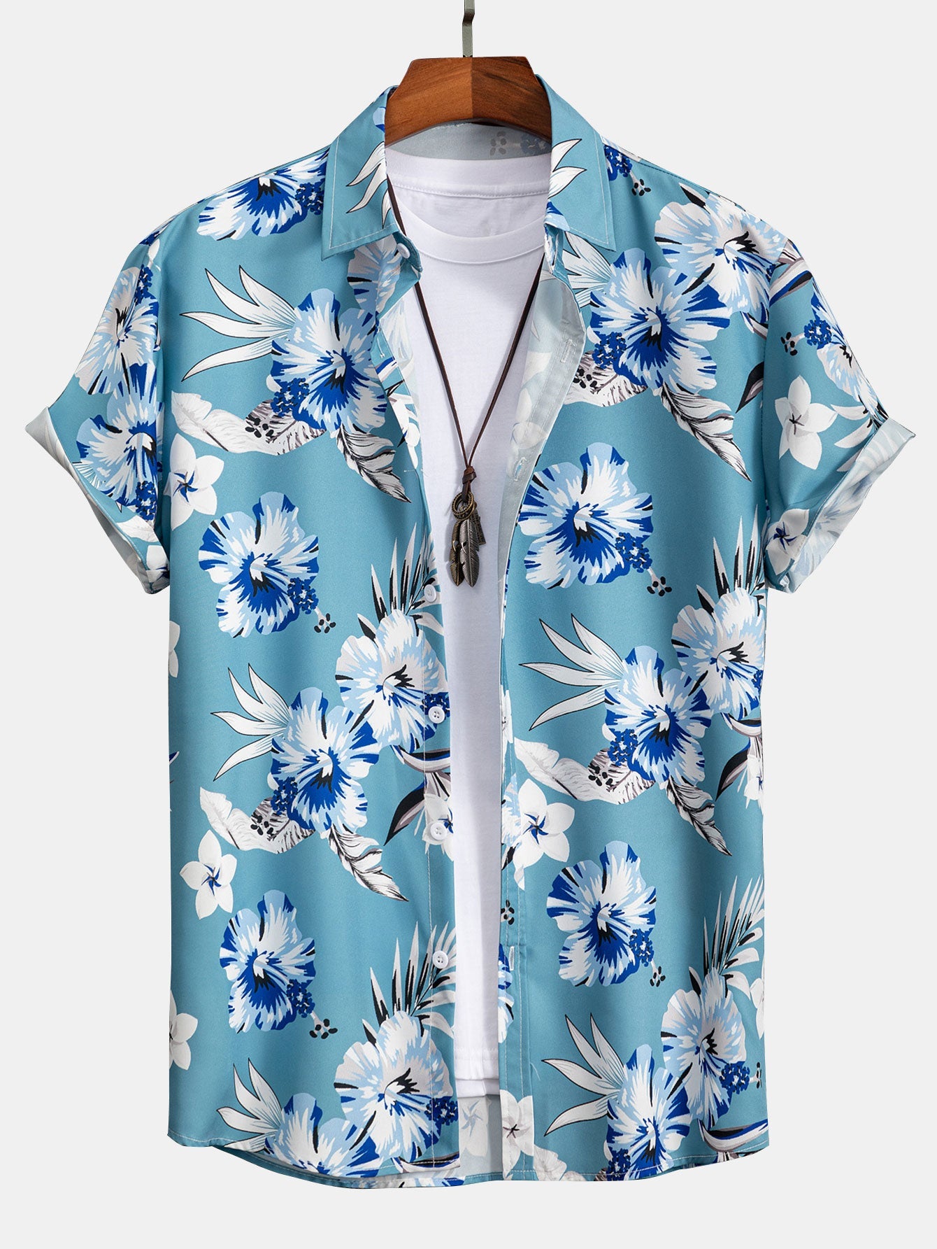 Joshua® | Tropical Floral Print Button Up Shirt & Swim Shorts