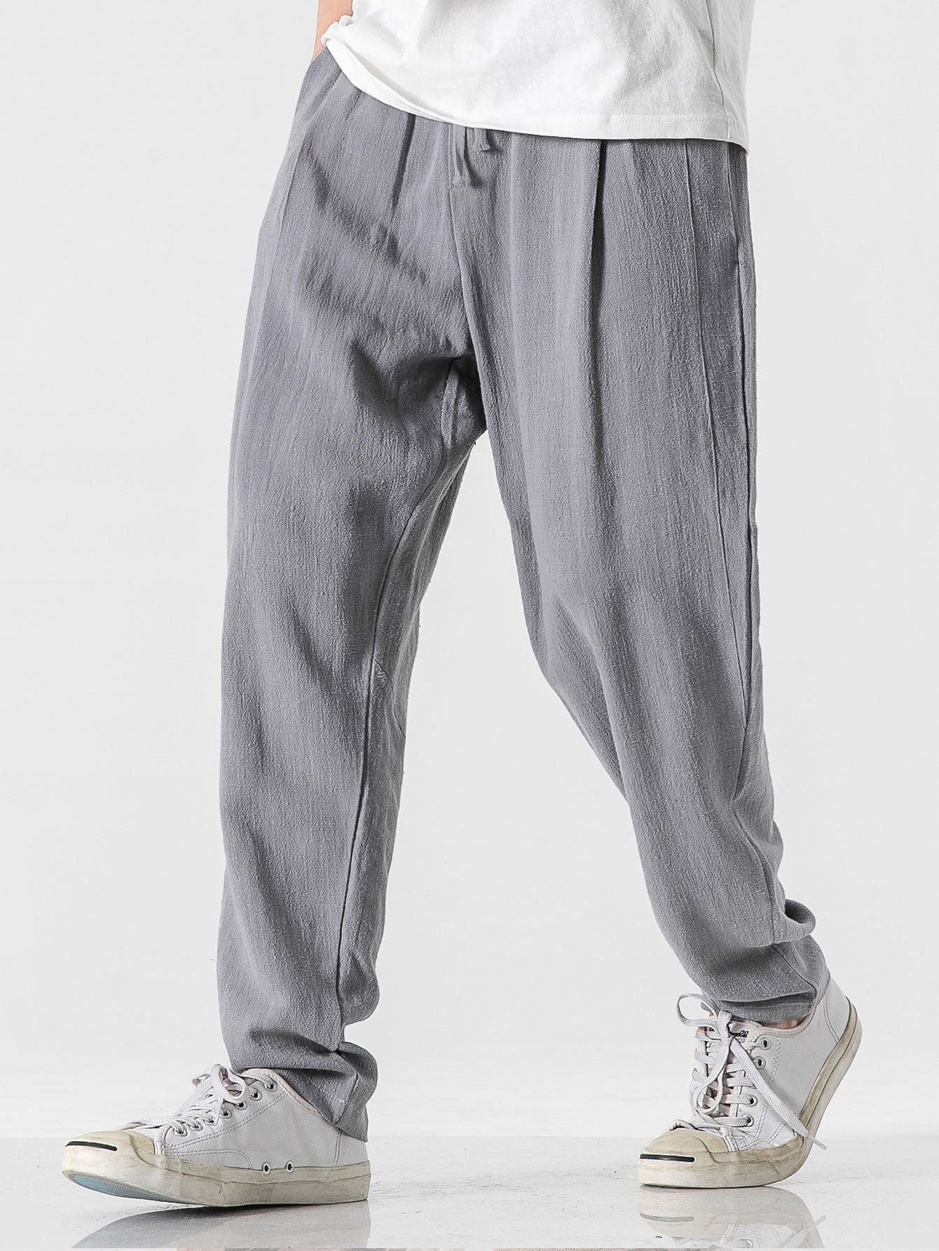 Rob® | Relax Fit Harem Pants In Linen And Cotton Mix