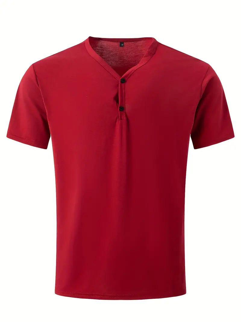 Ellis® | Solid, Casual V-Neck T-Shirt For Men