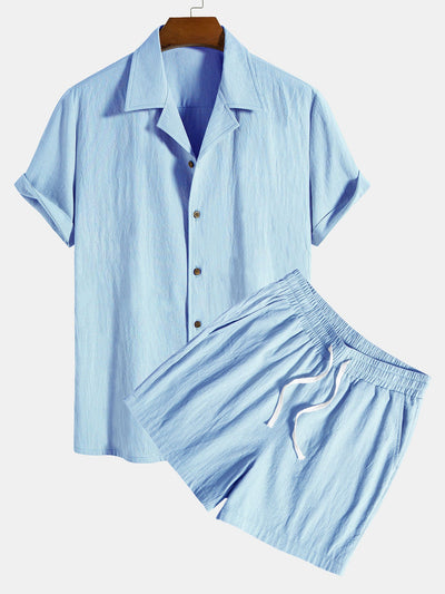 Jerome® | Textured Cotton Revere Shirt & 5" Shorts