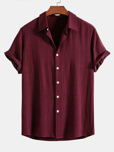 Jeremías® | Linen Rayon Blend Button Up Shirt & Wrinkle Textured Straight Leg Pants