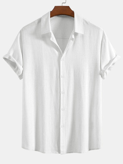 Jeremías® | Linen Rayon Blend Button Up Shirt & Wrinkle Textured Straight Leg Pants