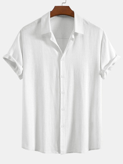 Jeremías® | Linen Rayon Blend Button Up Shirt & Wrinkle Textured Straight Leg Pants