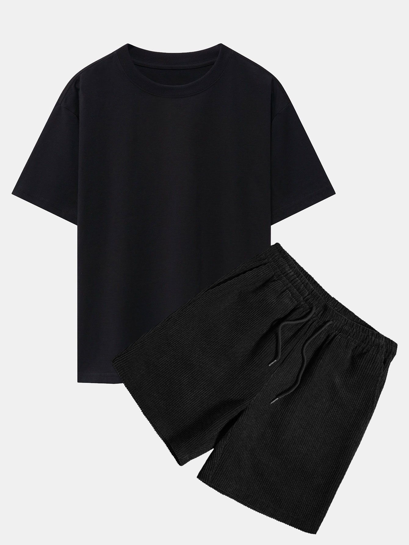 Platón® | Slogan Back Print Oversize T-Shirt & Corduroy Shorts