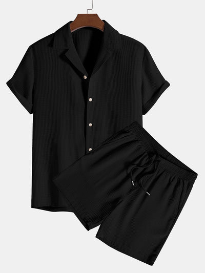 Plácido® | Waffle Revere Collar Shirt & Shorts