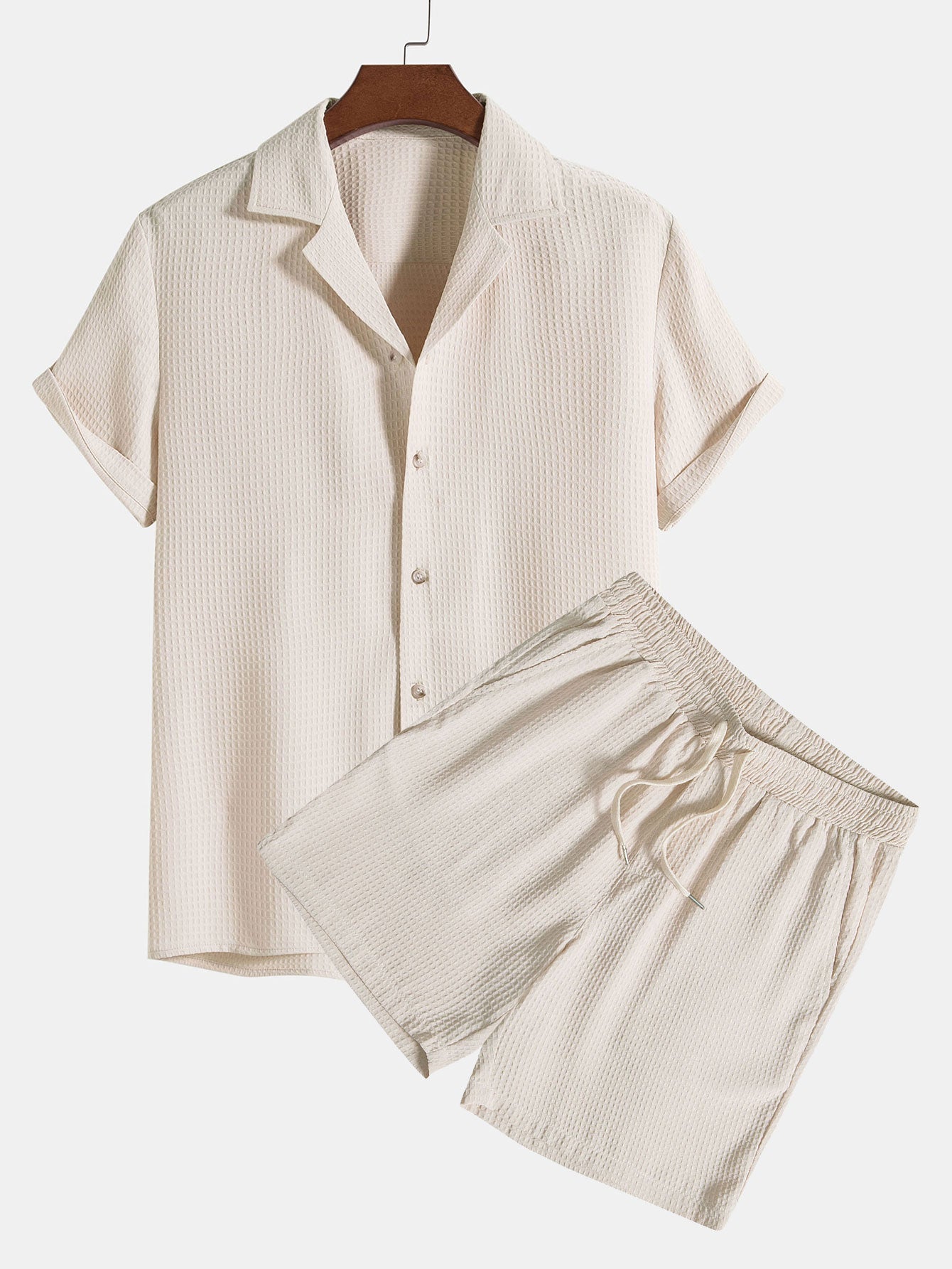 Plácido® | Waffle Revere Collar Shirt & Shorts