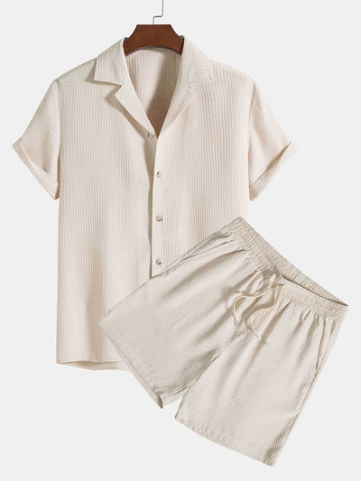 Plácido® | Waffle Revere Collar Shirt & Shorts