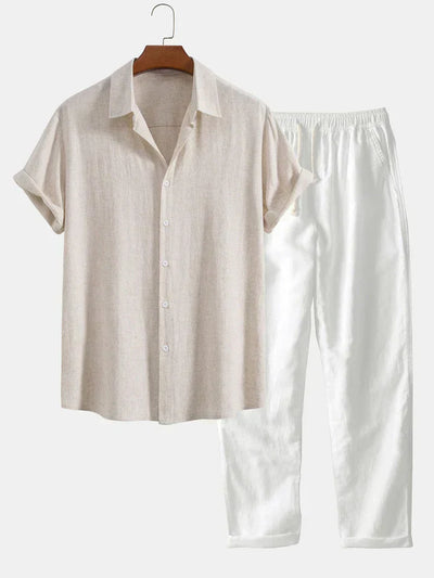 River | Linen blend shirt and straight pants set